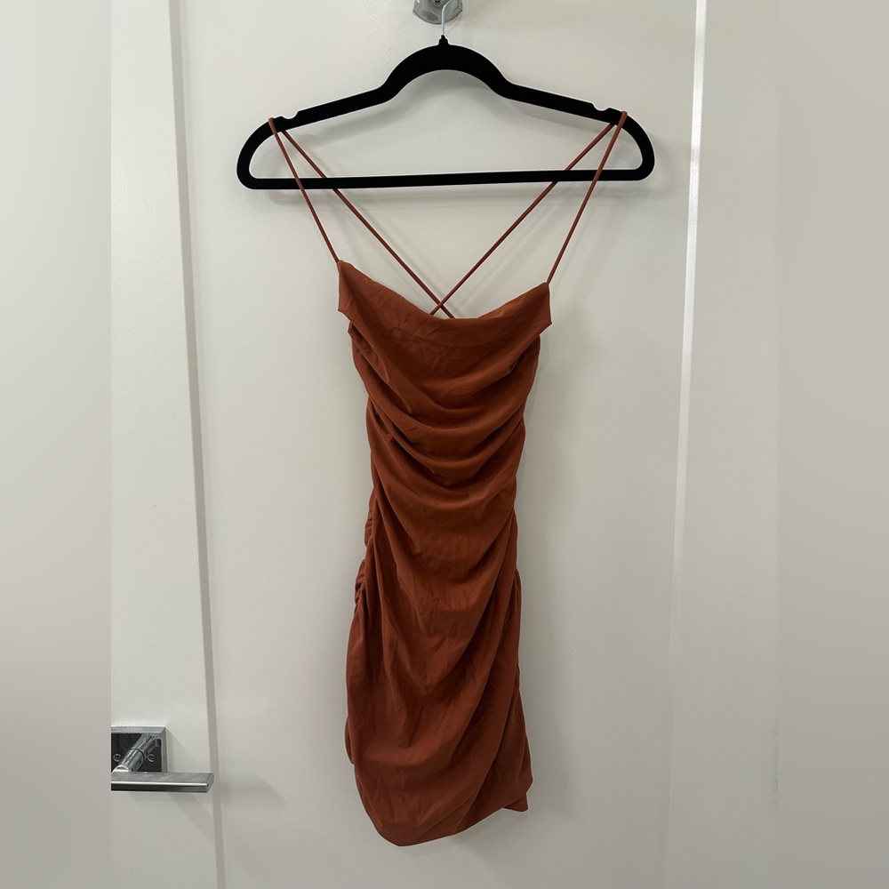 Superdown Sonora Cross Back Dress in Mocha - Picture 1 of 4